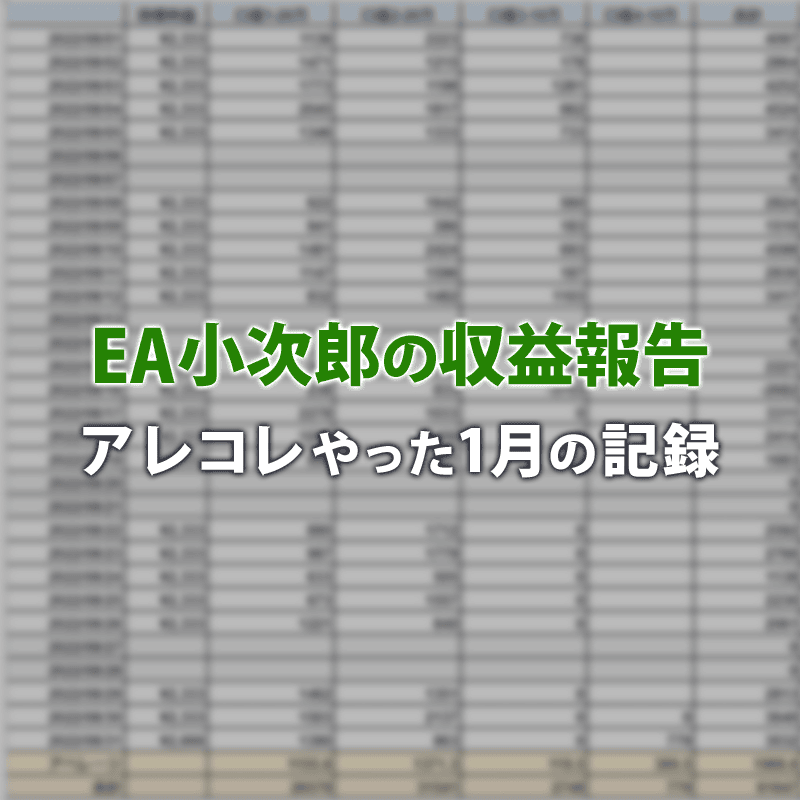 【EA小次郎の収益公開】2023年1月の運用結果